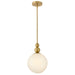 Lark - 83027LCB - LED Pendant - Opalite - Lacquered Brass