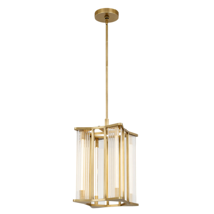 Alora - PD339415VBCR-UNV - LED Pendant - Sabre - Ribbed Glass/Vintage Brass