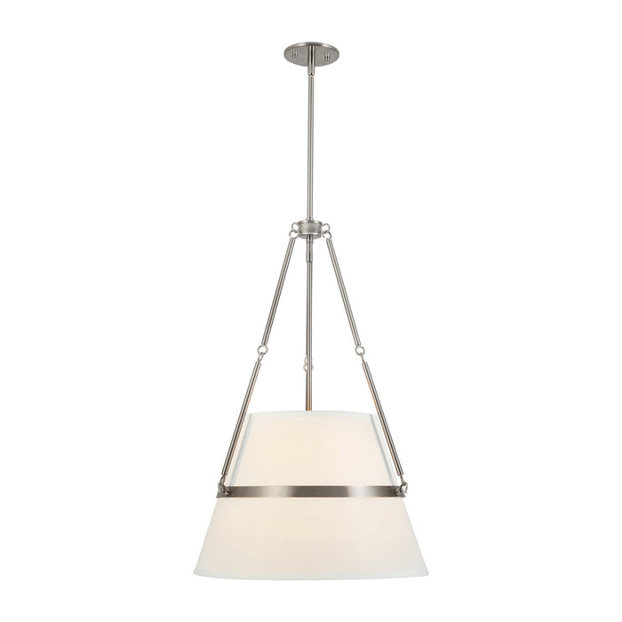 Alora - PD546719BNWL - One Light Pendant - Oliver - Brushed Nickel/White Linen