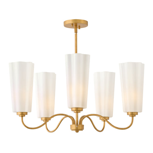Honey LED Chandelier Distressed Brass