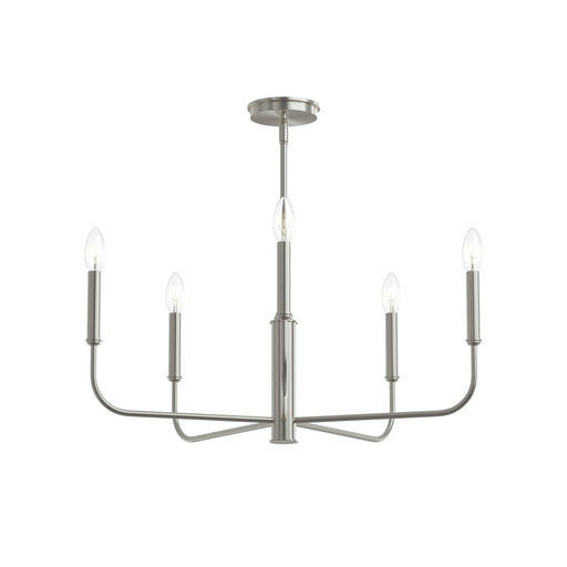 Reines Five Light Chandelier Brushed Nickel