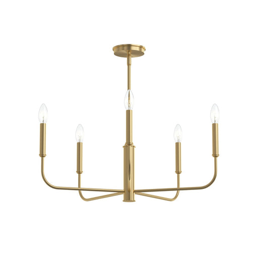 Reines Five Light Chandelier Brushed Gold