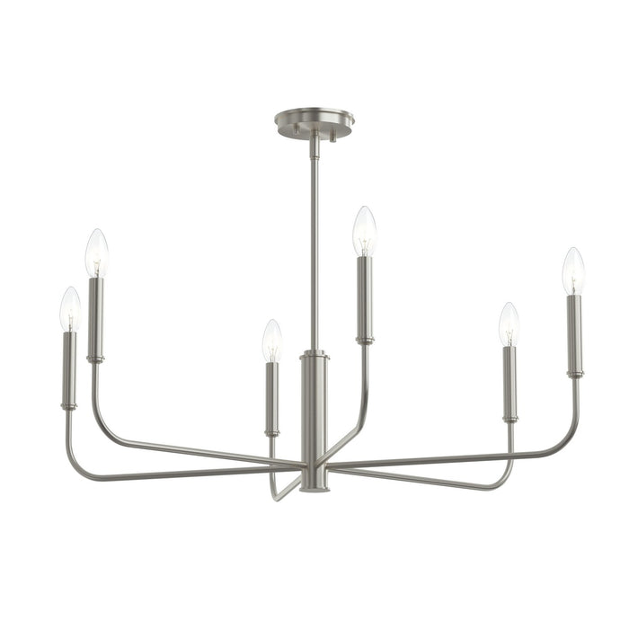 Progress Lighting - P400448-009 - Six Light Chandelier - Reines - Brushed Nickel