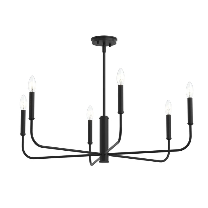 Progress Lighting - P400448-31M - Six Light Chandelier - Reines - Matte Black