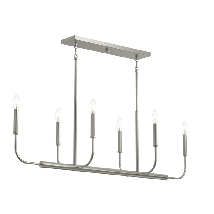 Progress Lighting - P400450-009 - Six Light Linear Chandelier - Reines - Brushed Nickel