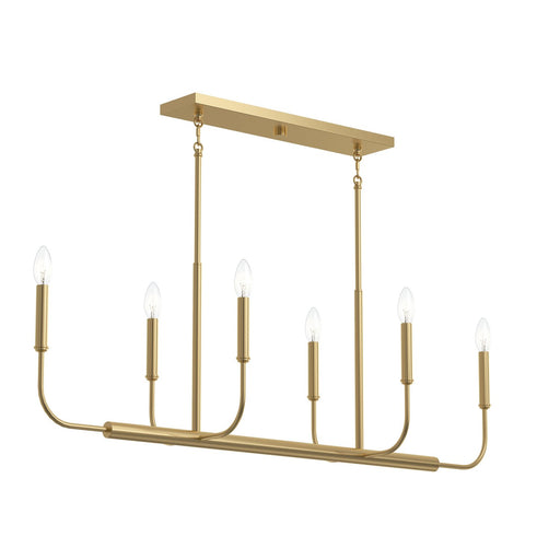 Reines Six Light Linear Chandelier Brushed Gold