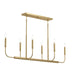 Progress Lighting - P400450-191 - Six Light Linear Chandelier - Reines - Brushed Gold