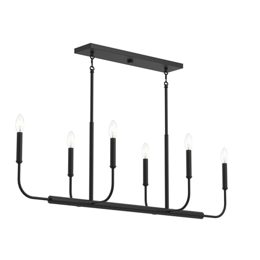 Reines Six Light Linear Chandelier Matte Black