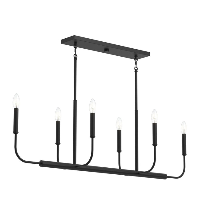 Progress Lighting - P400450-31M - Six Light Linear Chandelier - Reines - Matte Black