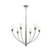Progress Lighting - P400454-009 - Six Light Chandelier - Jheni - Brushed Nickel