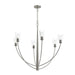Progress Lighting - P400455-009 - Six Light Chandelier - Jheni - Brushed Nickel