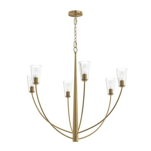 Jheni Six Light Chandelier Brushed Gold
