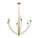 Progress Lighting - P400455-191 - Six Light Chandelier - Jheni - Brushed Gold