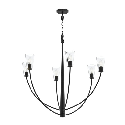 Jheni Six Light Chandelier Matte Black