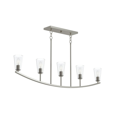 Jheni Five Light Linear Chandelier Brushed Nickel