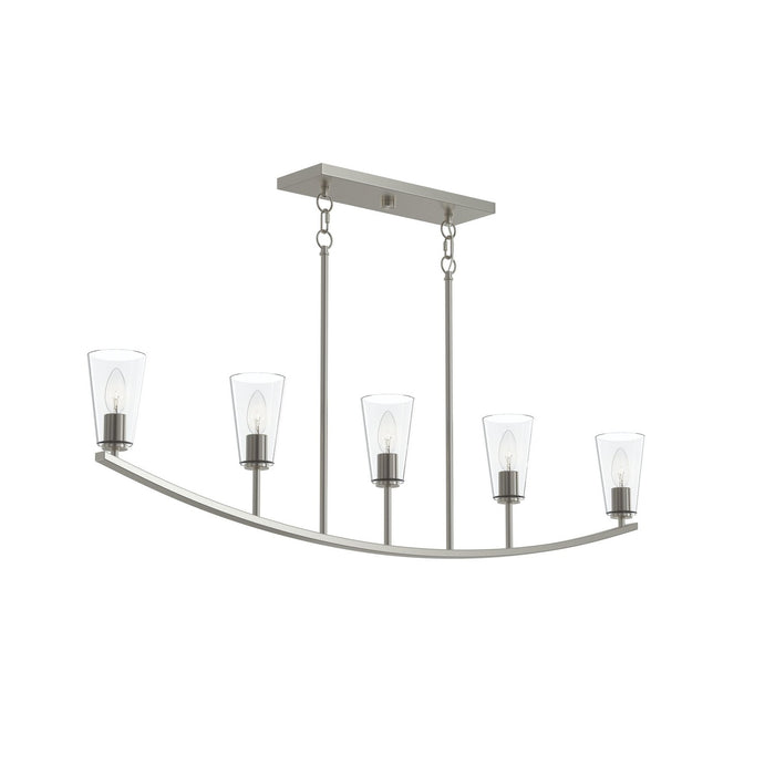 Progress Lighting - P400456-009 - Five Light Linear Chandelier - Jheni - Brushed Nickel