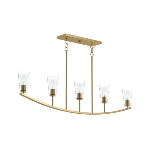 Jheni Five Light Linear Chandelier Brushed Gold