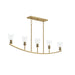 Progress Lighting - P400456-191 - Five Light Linear Chandelier - Jheni - Brushed Gold