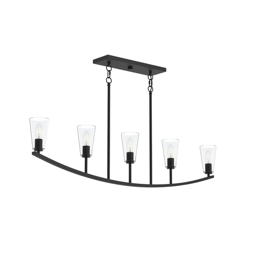 Jheni Five Light Linear Chandelier Matte Black