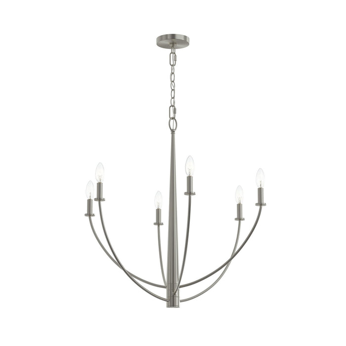 Progress Lighting - P400459-009 - Six Light Chandelier - Jheni - Brushed Nickel
