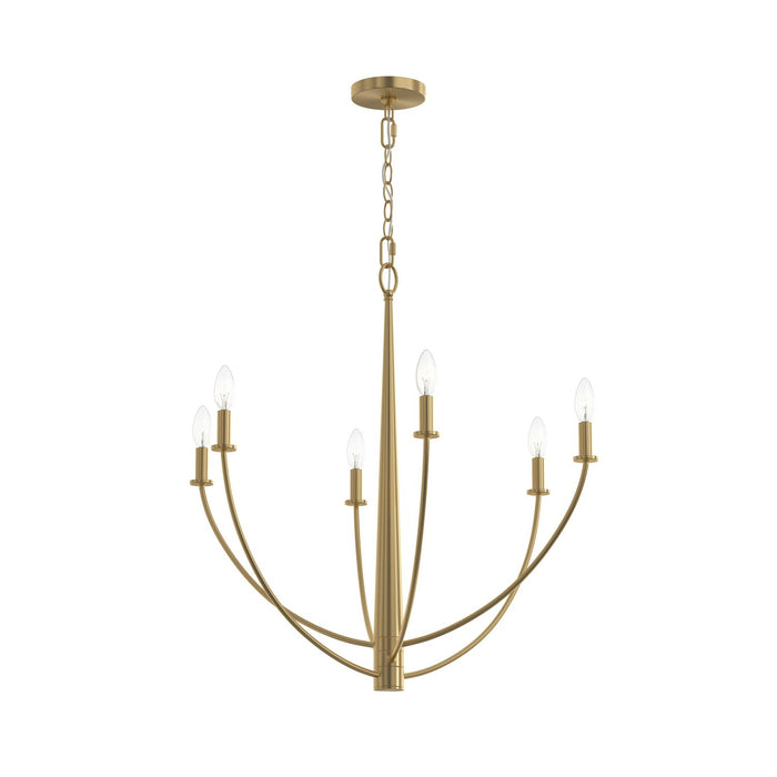 Progress Lighting - P400459-191 - Six Light Chandelier - Jheni - Brushed Gold