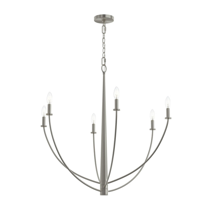Progress Lighting - P400460-009 - Six Light Chandelier - Jheni - Brushed Nickel