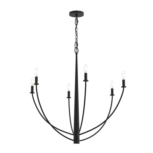 Jheni Six Light Chandelier Matte Black