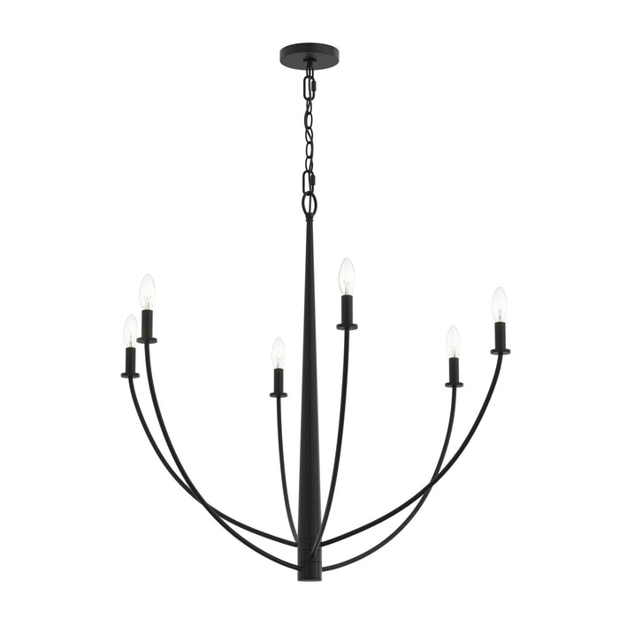 Progress Lighting - P400460-31M - Six Light Chandelier - Jheni - Matte Black