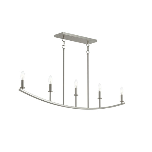 Jheni Five Light Linear Chandelier Brushed Nickel