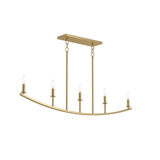 Jheni Five Light Linear Chandelier Brushed Gold