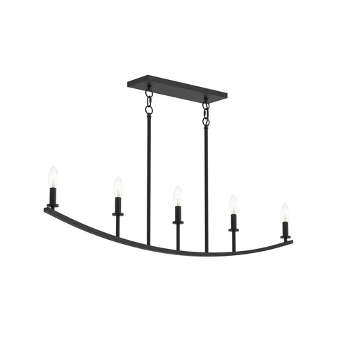 Jheni Five Light Linear Chandelier Matte Black