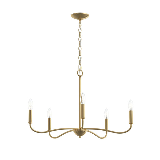 Ilia Five Light Chandelier Brushed Gold