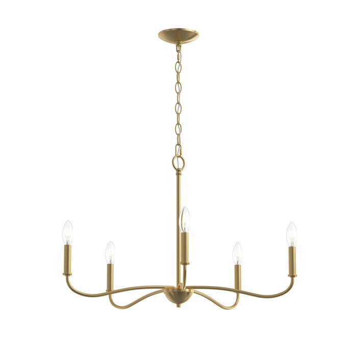 Progress Lighting - P400462-191 - Five Light Chandelier - Ilia - Brushed Gold