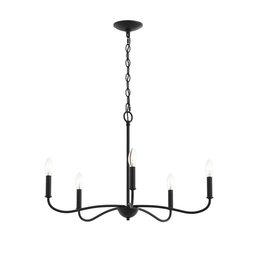 Ilia Five Light Chandelier Matte Black