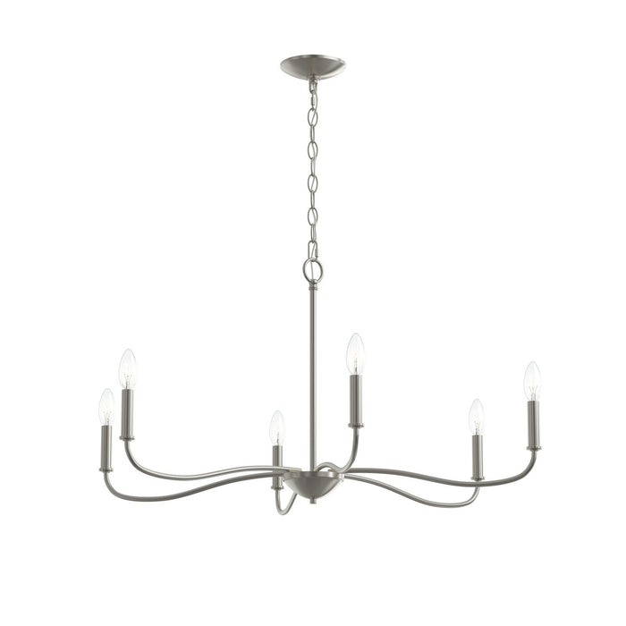 Progress Lighting - P400463-009 - Six Light Chandelier - Ilia - Brushed Nickel