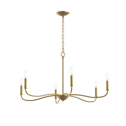 Progress Lighting - P400463-191 - Six Light Chandelier - Ilia - Brushed Gold
