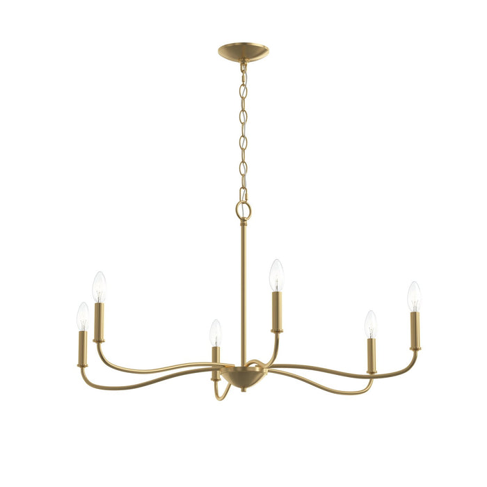 Progress Lighting - P400463-191 - Six Light Chandelier - Ilia - Brushed Gold