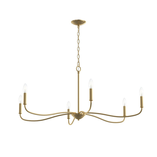 Ilia Six Light Chandelier Brushed Gold