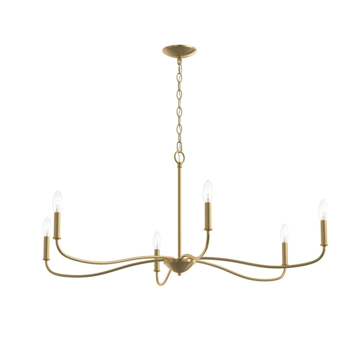 Progress Lighting - P400464-191 - Six Light Chandelier - Ilia - Brushed Gold