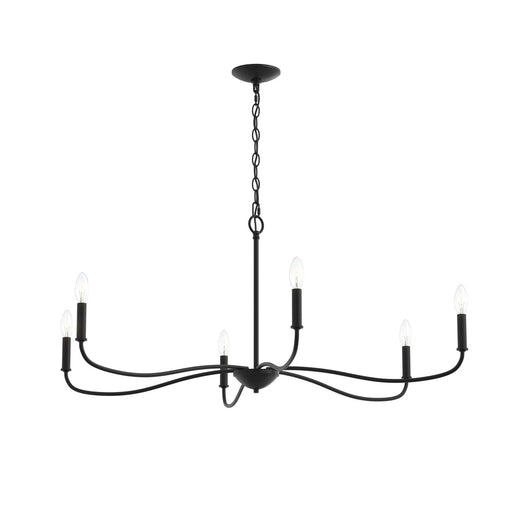 Ilia Six Light Chandelier Matte Black