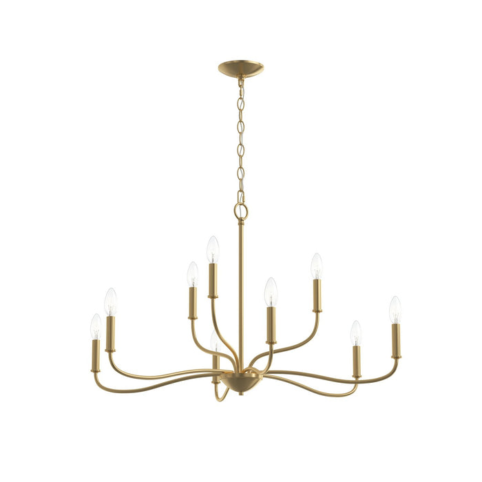 Progress Lighting - P400465-191 - Nine Light Chandelier - Ilia - Brushed Gold