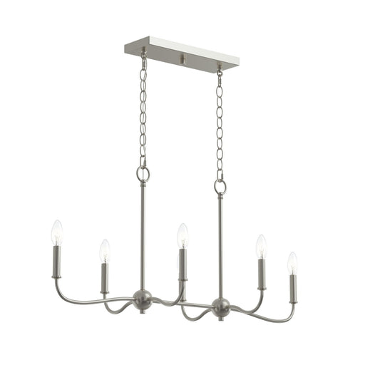 Ilia Six Light Linear Chandelier Brushed Nickel
