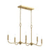 Progress Lighting - P400466-191 - Six Light Linear Chandelier - Ilia - Brushed Gold