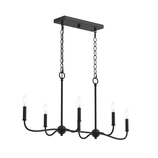 Ilia Six Light Linear Chandelier Matte Black