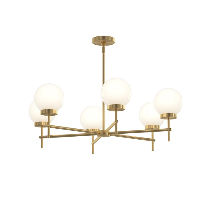 Progress Lighting - P400469-191 - Six Light Chandelier - Rigsby - Brushed Gold