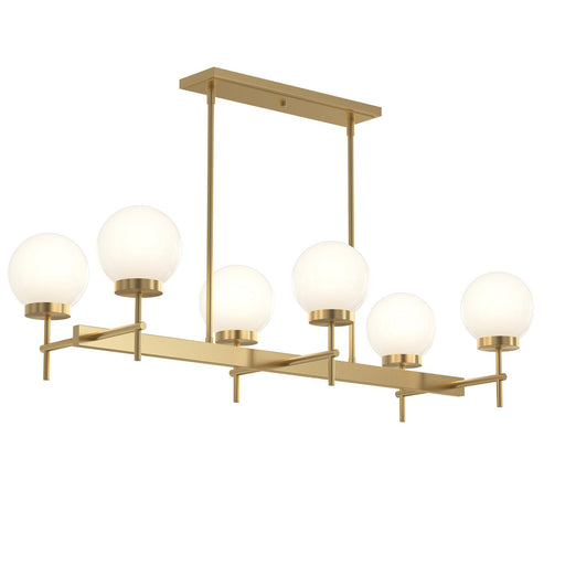 Rigsby Six Light Linear Chandelier Brushed Gold
