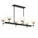 Progress Lighting - P400471-319 - Six Light Linear Chandelier - Rigsby - Matte Black and Brushed Gold