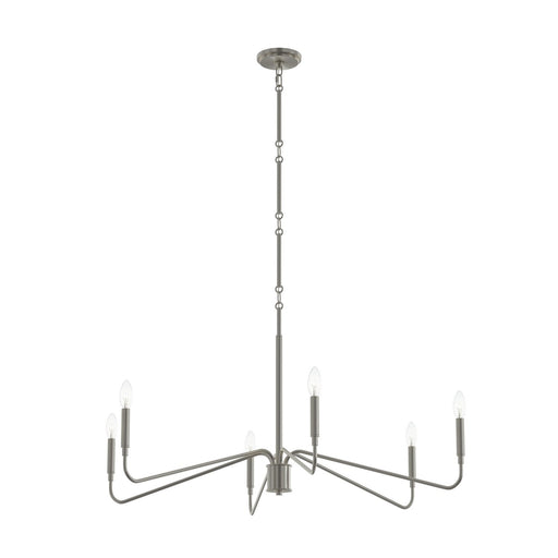 Pilar Six Light Chandelier Brushed Nickel