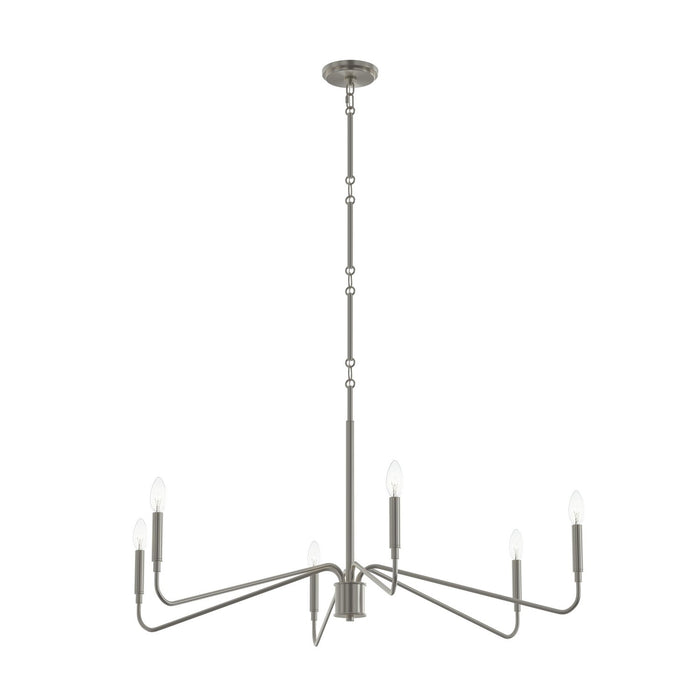Progress Lighting - P400472-009 - Six Light Chandelier - Pilar - Brushed Nickel