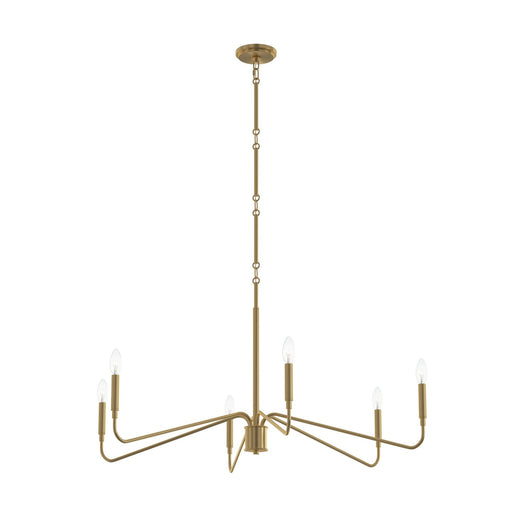 Pilar Six Light Chandelier Brushed Gold